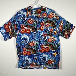 🌊🏄 Vintage PINEAPPLE CONNECTION Hawaiian Surf Button Down Shirt Sz M - PERFECT